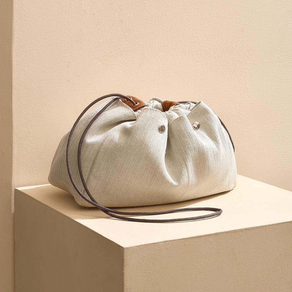 Cotton Bag, Cosmetic Bag, Solid Color, Simple Lady's Handbag, Multi-functional, Large-capacity Inner Liner Storage Bag