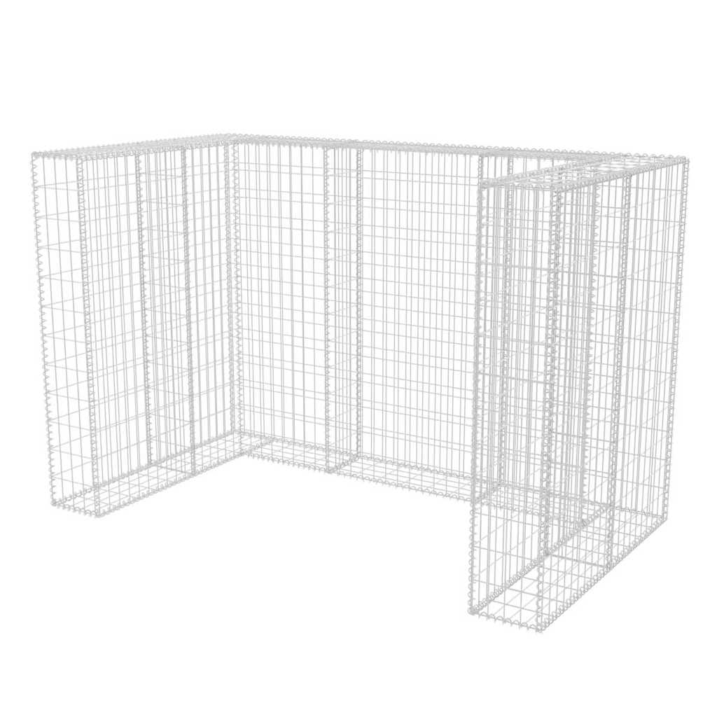 Gabion Waste Bin Cover for 2 Bins Steel 180 X 100 X 120 Cm