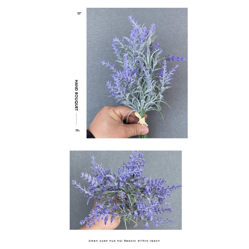 1 Stück nordischer Stil 8 Köpfe Wolle Weizenähren Lavendel simulierte Blume Tischblumenarrangement DIY Kunststoff künstlicher Strauß