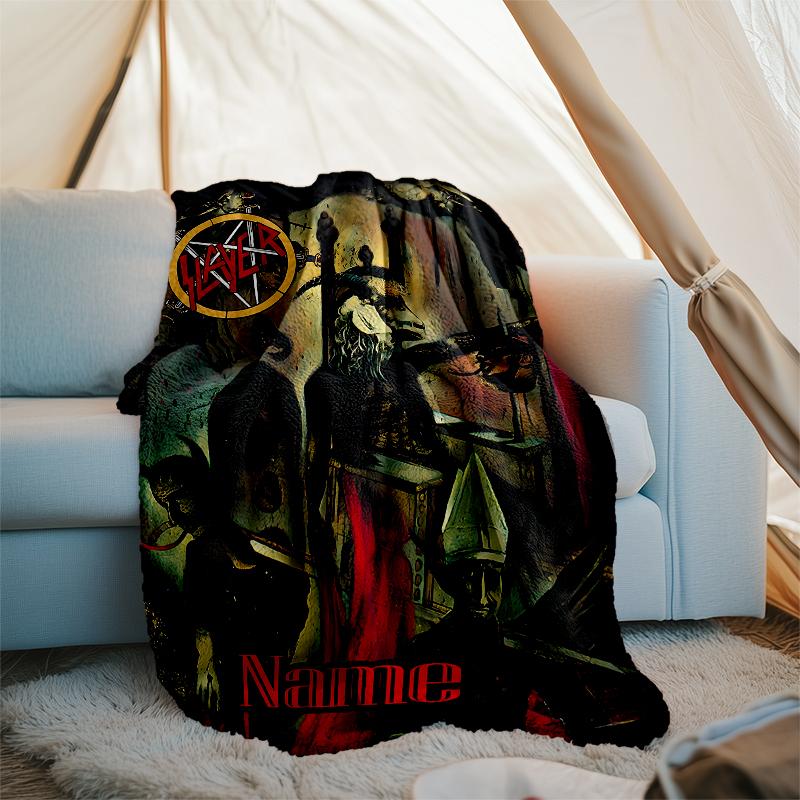 Personalized Custom Name Blanket - Slayer logo Print Design,Blanket for Sofa,Bed,Travel,Camping - Soft and Warm, Great Gift