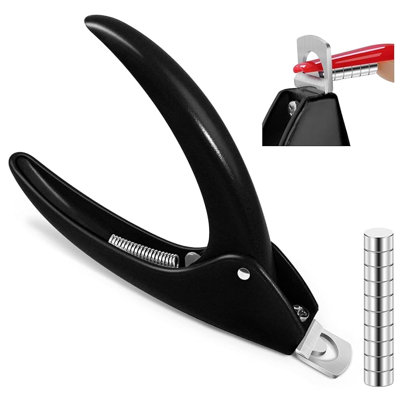Acrylic Nail Cutter with Magnets Sizer, MORGLES Nail Clippers with Length Measurement for Salon Home Manicure, Purple