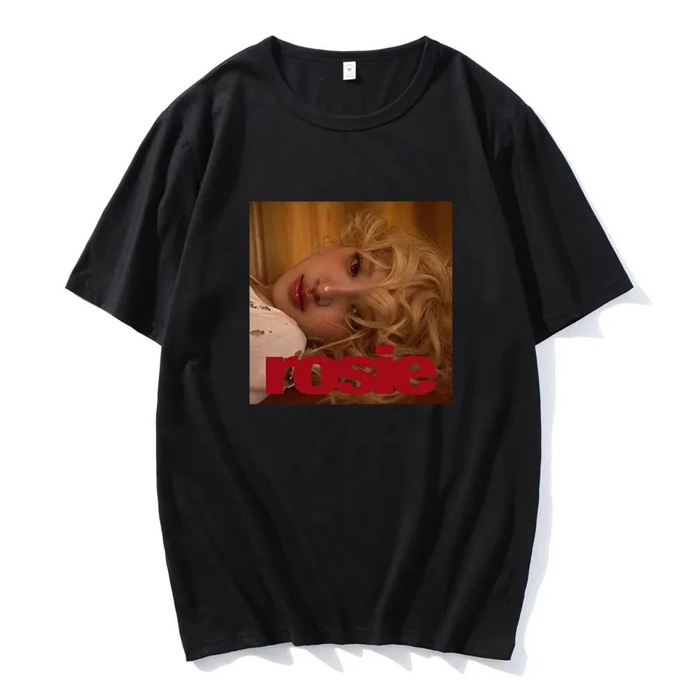 Korean Pop Girl Group Member Rosé T Shirt New Album Number One Girl Same Fashion Top Y2k Harajuku Womens Crew Neck Short Tops