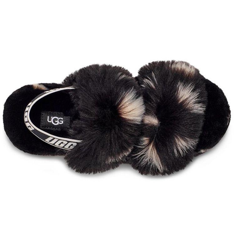 UGG  Oh Yeah Slide Black White Spots Women Sneakers 1118165-BLK