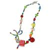 Colorful Beaded Necklace/Bracelet Bowknot Choker with Star and Apples Charm Fashion Accessories for Women and Girls