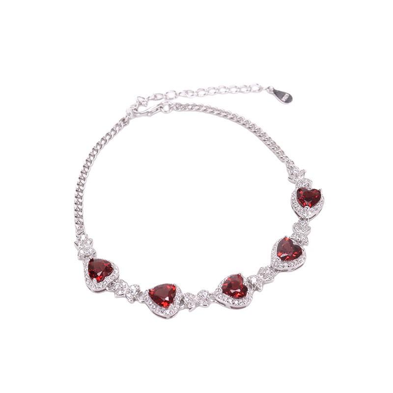 Sterling Heart Shape Bracelet With Natural Olivine Crystal Gemstone Women 925 Sterling Silver