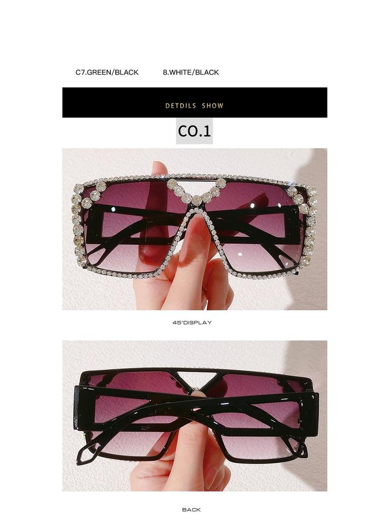 2021 Cyrkoniowe Duże Śmieszne Diamentowe Okulary Przeciwsłoneczne na Podróże i Imprezy