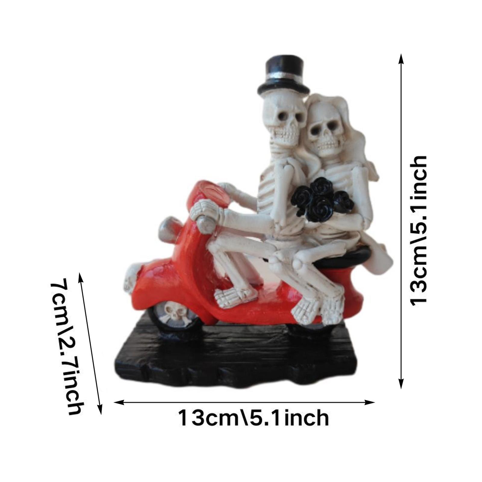 

Хэллоуин Скелет Пара Едет на Мотоцикле Декор Статуэтка Пары Байкеров-Черепов Украшение для Дома Праздничная Вечеринка Настольное Украшение