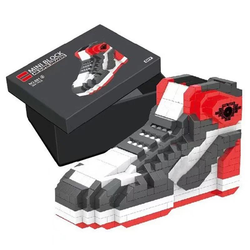 Mini Sports Basketball Shoes Building Blocks Sneakers Figure DIY Assembly Bricks Toys For Children Boys Birthday Christmas Presents