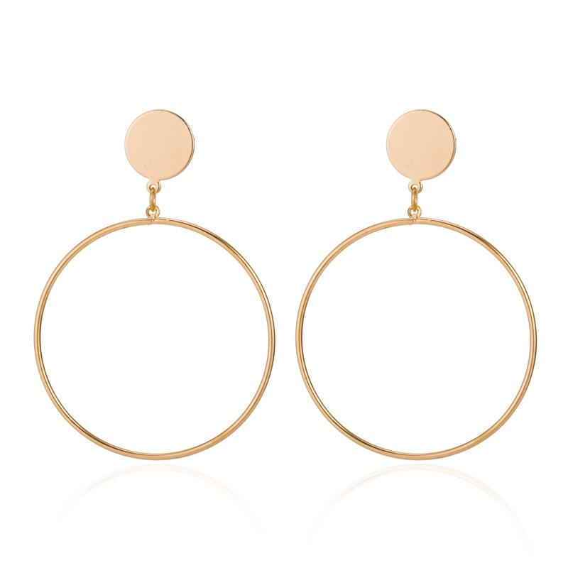 Womens Alloy Stylish Hoop Earrings Modern Geometric Shape Accessory Statement