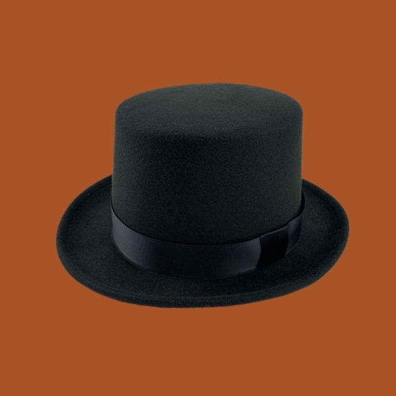 British Style Adult/Teens Derby Hat Prom Carnivals Party Costume Felt Magician Hat for Carnivals Show Rave Party