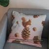 2D Low-Poly Squirrel With Pinecone Throw Pillow Pattern Cushion Cover Suitable For Sofa Bedroom Car Pillow Cover