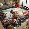 Festive Home Decor Christmas Town Carpet Large Floor Mat With Santa Claus Reindeer Elves Graphic Prints Winter Area Rug