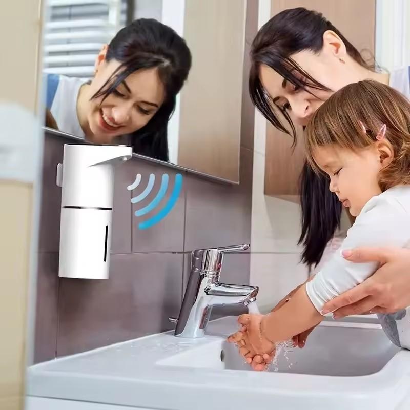 Intelligent Sensor Multi-Speed Contact-Free Wall-Mounted Vertical Hand Sanitizer Bubble Machine USB Charge Soap Dispenser