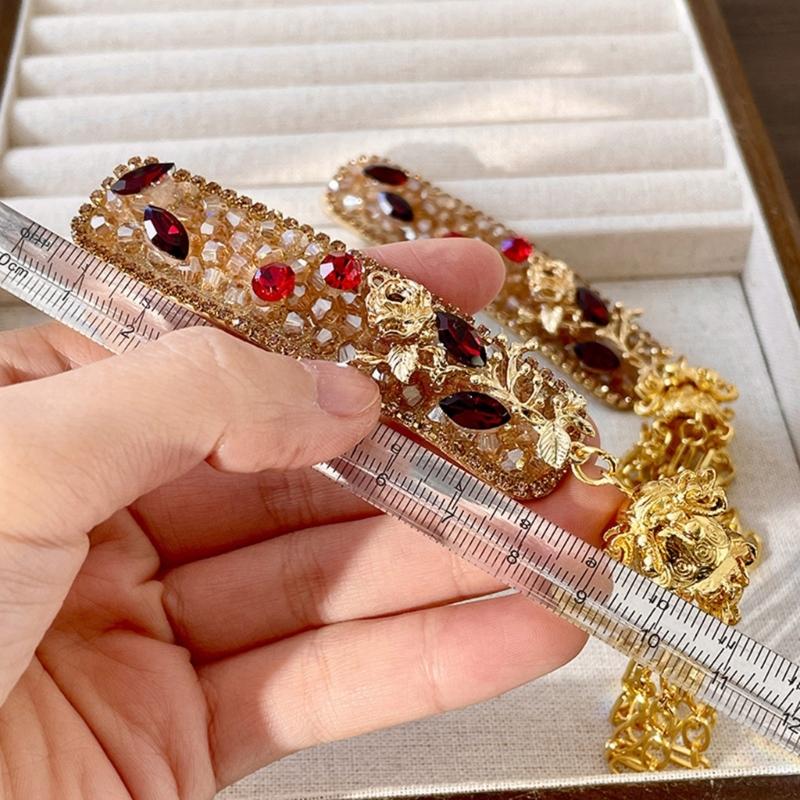 Ethnic Rhinestones Hair Accessory with Crystal Tassels Crystal Hair Clip Perfect for Weddings Parties and Everyday Wear