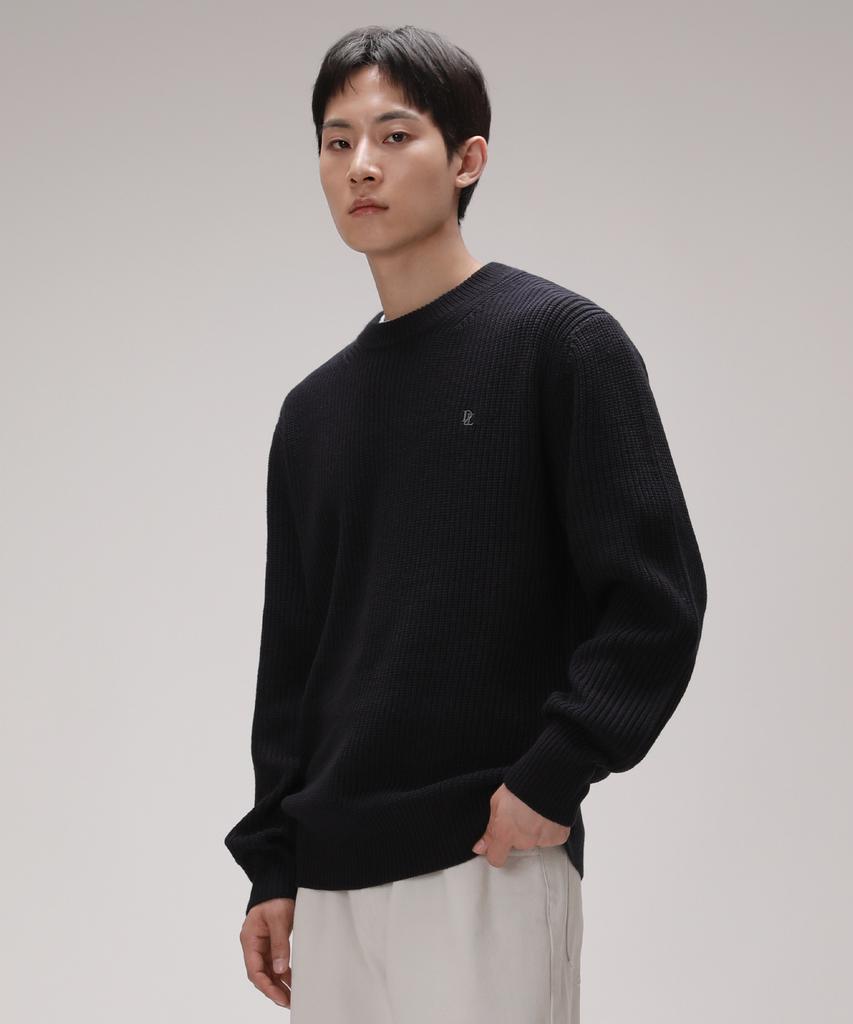 Dibellobeu Essential Oversized Round Hacci Knit_Navy