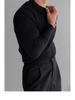 Men's Long-Sleeve Striped Knitted Polo Shirt - Autumn Muscle Fit