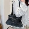 Retro gewaschene alte Denim Achseltasche Damen Umhängetasche