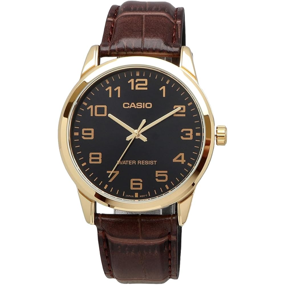 Casio MTP-V001GL-1B Analog Quartz Men's Watch Gold Black Casual Style