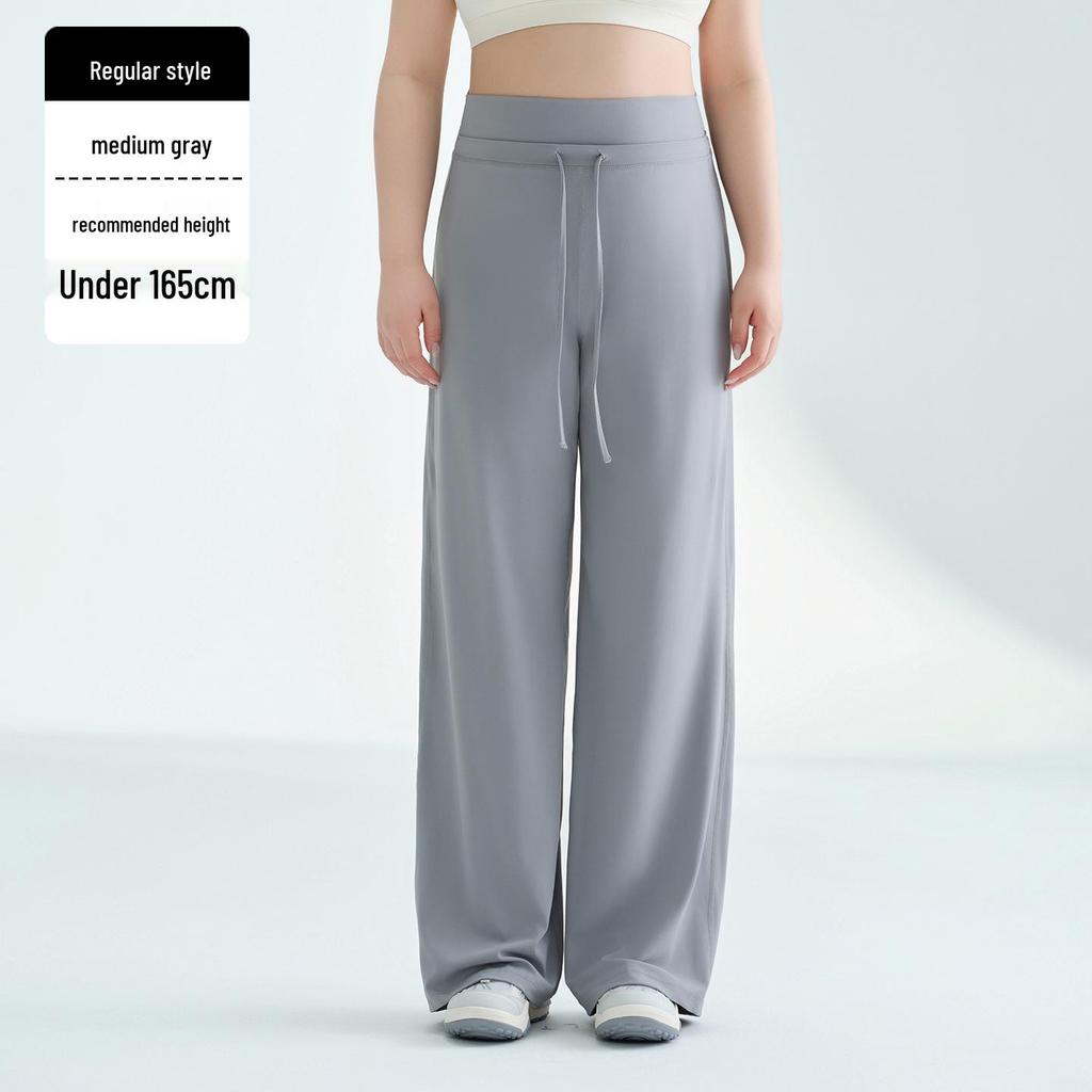 Women's Fleece-Lined Wide-Leg Sports Pants: Loose Fit, Plus Size (up to 220 Jin), Perfect for Running, Yoga, and Fitness.