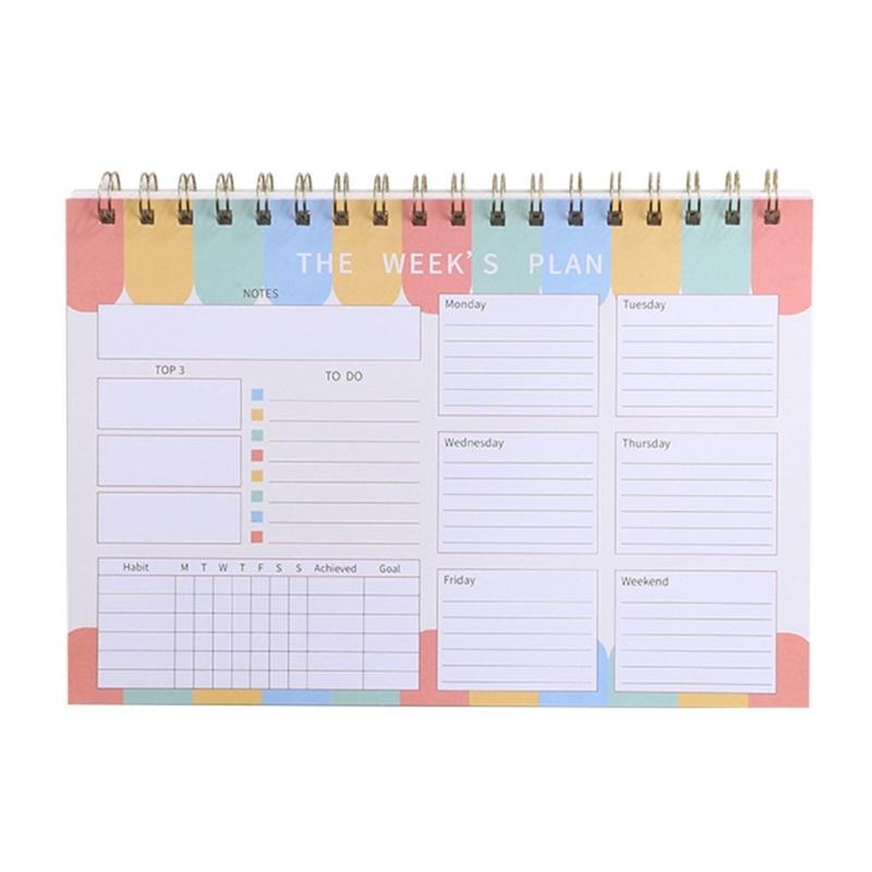 2025 Weekly Planner Notepads To Do List Notebook Twin-Wire Binding Planning Pads for Planning and Organizing Activities