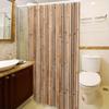 Natural Bamboo Fence Shower Curtain Smooth Texture Rustic Aesthetic Earthy Organic Bathroom Decor With 12 Hooks