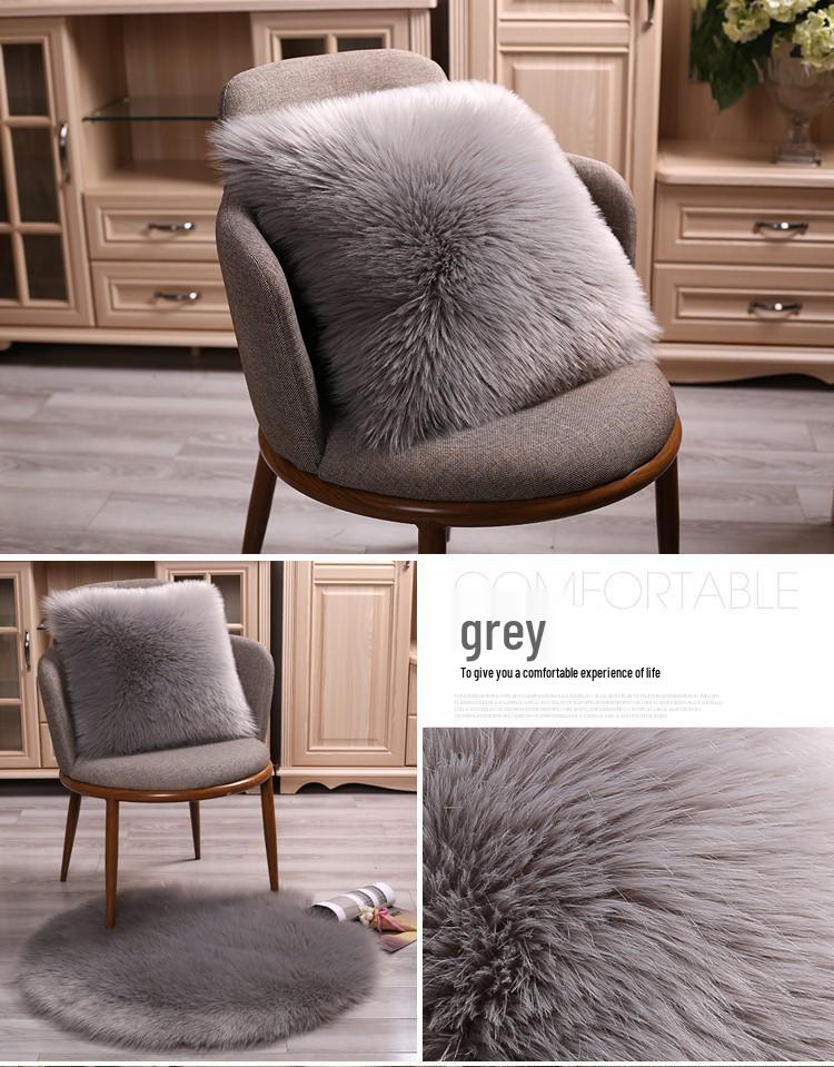 Ins Style Imitation Wool Plush Cushion - Cute Backrest & Bay Window Pillow for Sofa