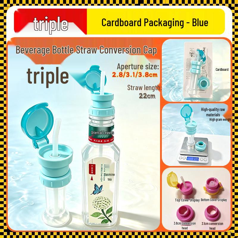 Child-Safe Universal Straw Adapter for Beverage Bottles