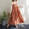 2025 Summer Cotton Linen Patchwork Long Sling Dress