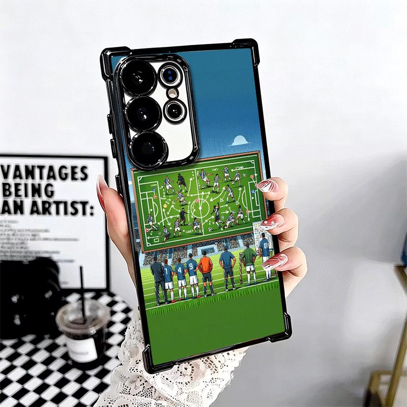 Football Soccer Tactics Time Plating Phone Case For Samsung Galaxy S24 S25 FE S26 Edge S23 Ultra S22 S21 Plus S20 Anti-Fall Aira