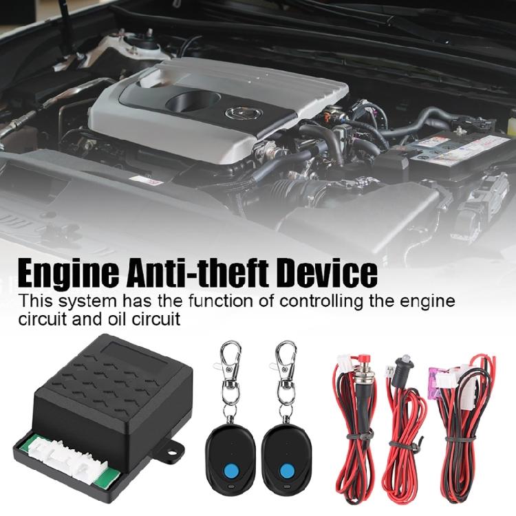 Wireless Engine Lock Anti Robbery Device Car Engine Immobilizer Lock Car Intelligent Circuit Cut Offs Tool with 2 Remote