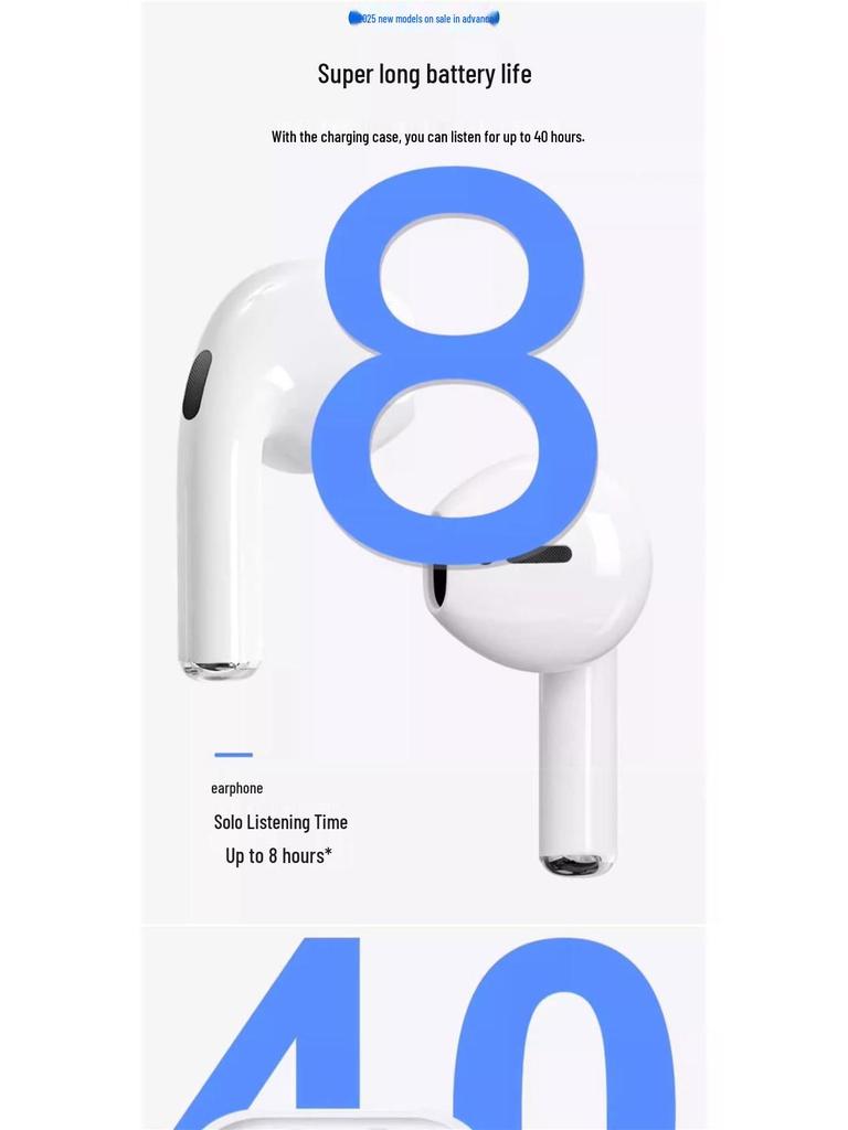 2025 Huaqiangbei 7th Gen Wireless Bluetooth Headphones: Noise-Cancelling, Original High-Quality Sound, Semi-In-Ear.