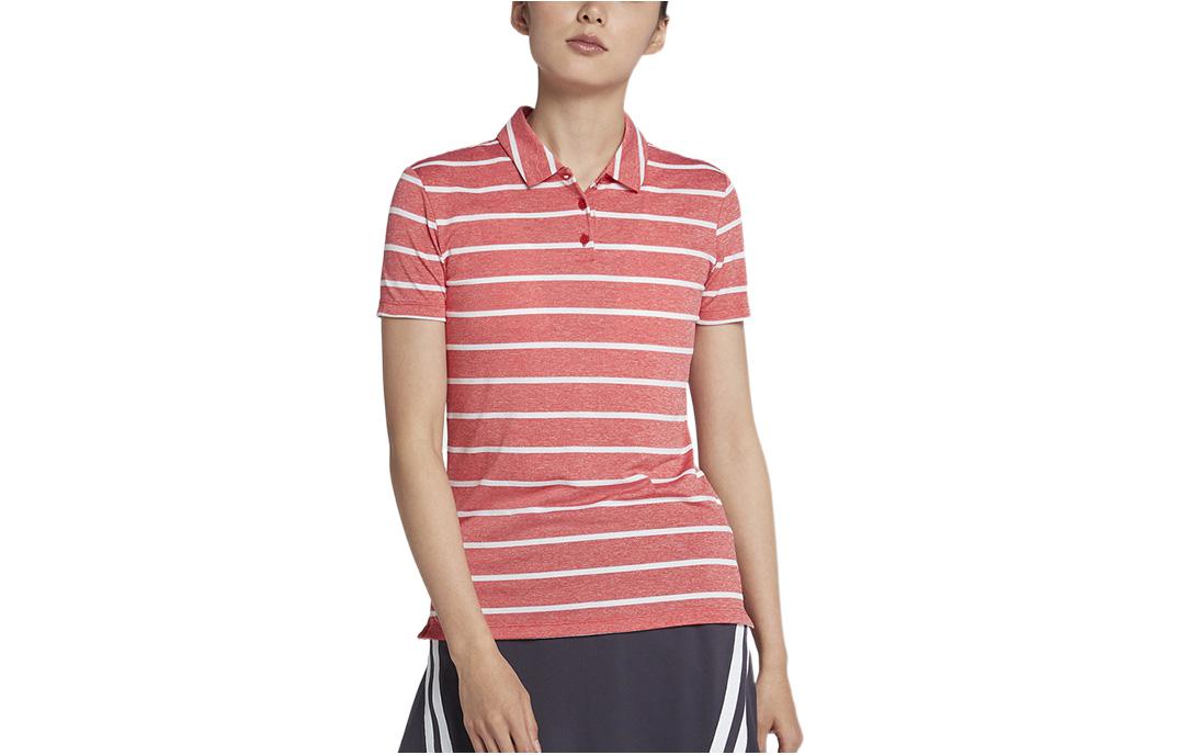 Nike Polo Shirts Women s Red Polo Collar Moderate Straight Fit AJ5232-657 M
