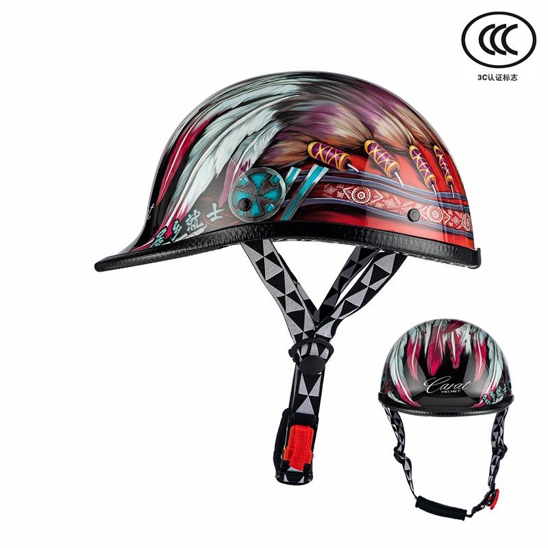 Harley Motorcycle Electric Car Helmet Japanese Light Men And Women Riding Half Helmet Gourd Helmet Vintage Motorcycle Helmet
