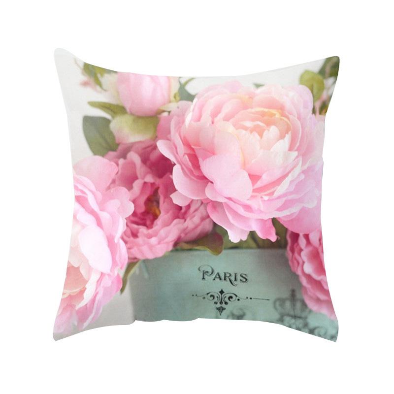 Home Pillow Cover Fabric Sofa Peach Skin Pillowcase Bed Cushions Rose Pillow Cover