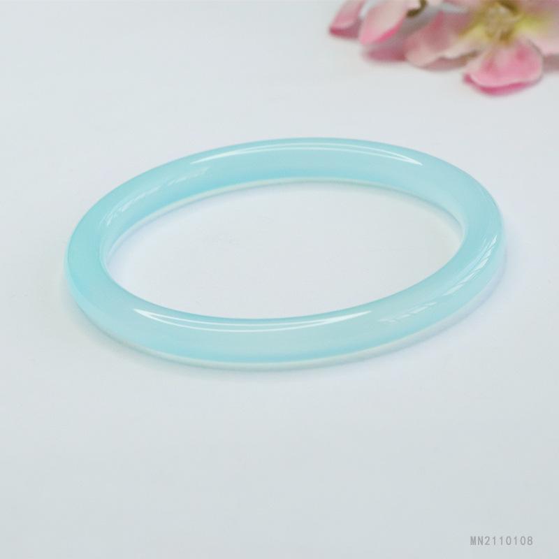 Blue Chalcedony Bracelet Agate Beauty Bar Round Jewelry Factory Live Delivery S2110108