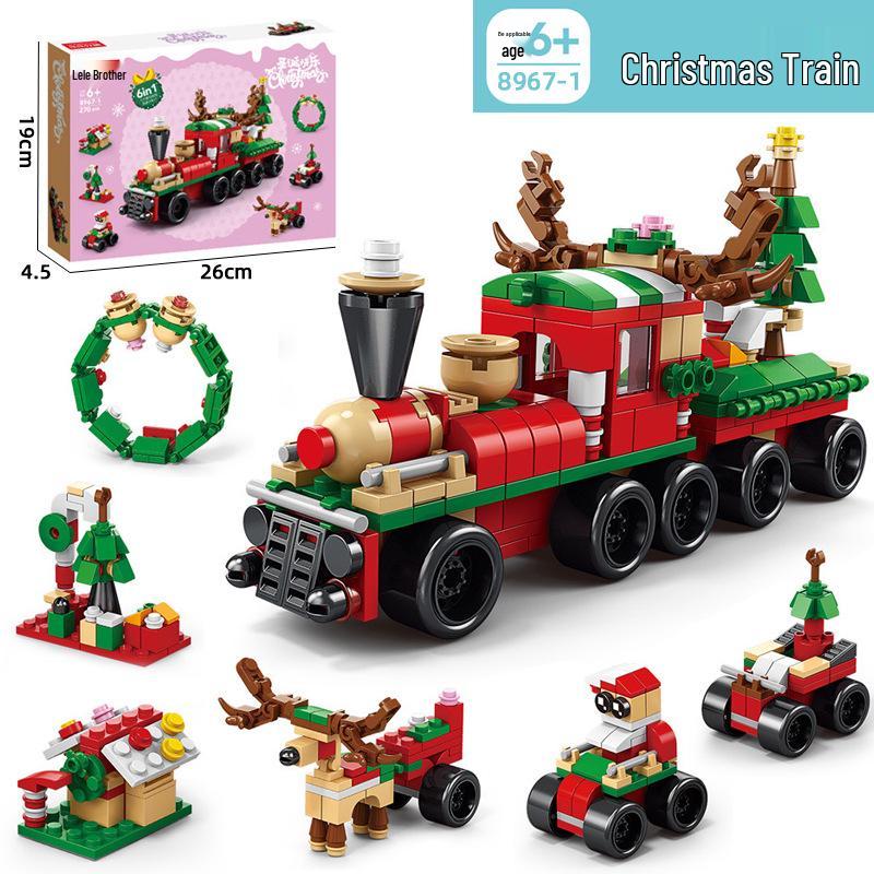 6-in-1 Kids' Building Block Set: Train, Robot, Tank, Police - Compatible Blocks for Boys & Girls