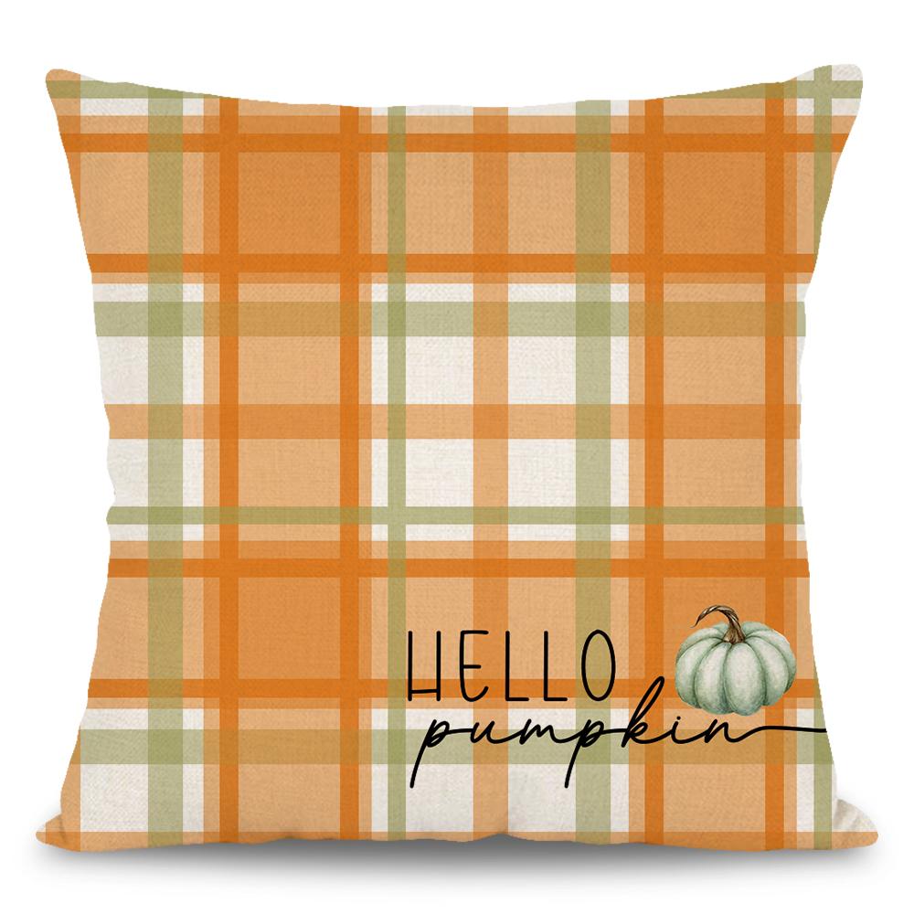 Autumn Pumpkin Decorative Pillowcase Pumpkin Thanksgiving Blessing Autumn Flowers Pillowcase Home Decor 18 X 18 Inches