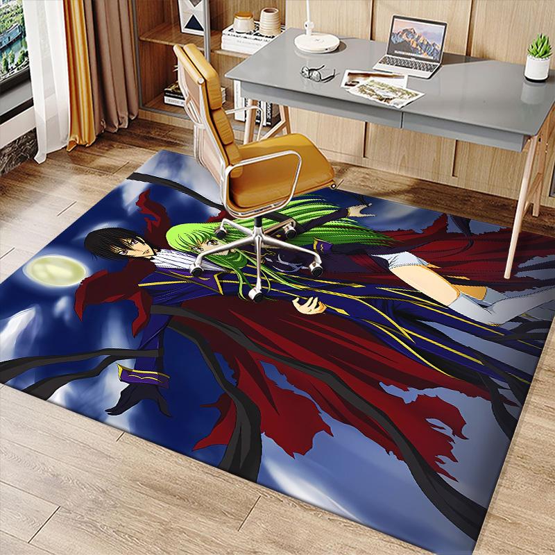 Anime Code Geass Printed Absorbent Washable Carpet,Non-Slip Bathroom Mats,Kitchen Rugs,Living Room Entrance,Camping Picnic Rugs