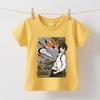 Chainsaw Man Aki Anime Print Cotton T Shirts for Boys Girls Short Sleeve Summer Kids Casual Tops
