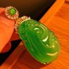 Full Green Yang Green Natural Agate Green Chalcedony Pendant Female Opening Slightly Inlaid, Real Shot Fidelity