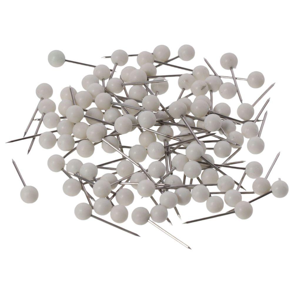 500PCS White Push Pins Plastic Round Head Push Pin Map Tacks 1/8 Inch Decorative Thumb Tacks for Bulletin Board Office Supplies