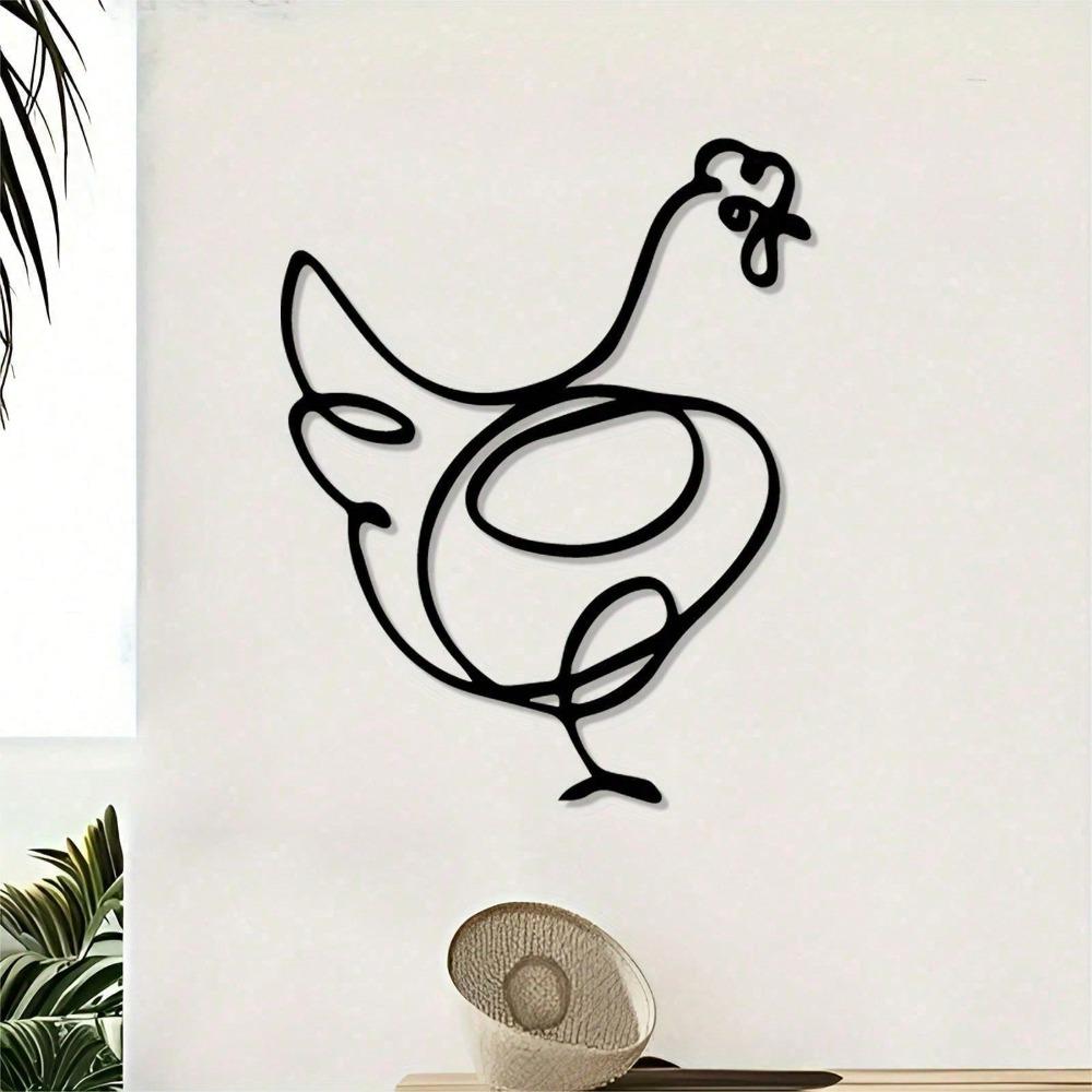 Vintage Iron Metal Chicken Wall Art Farmhouse Rustic Home Decor