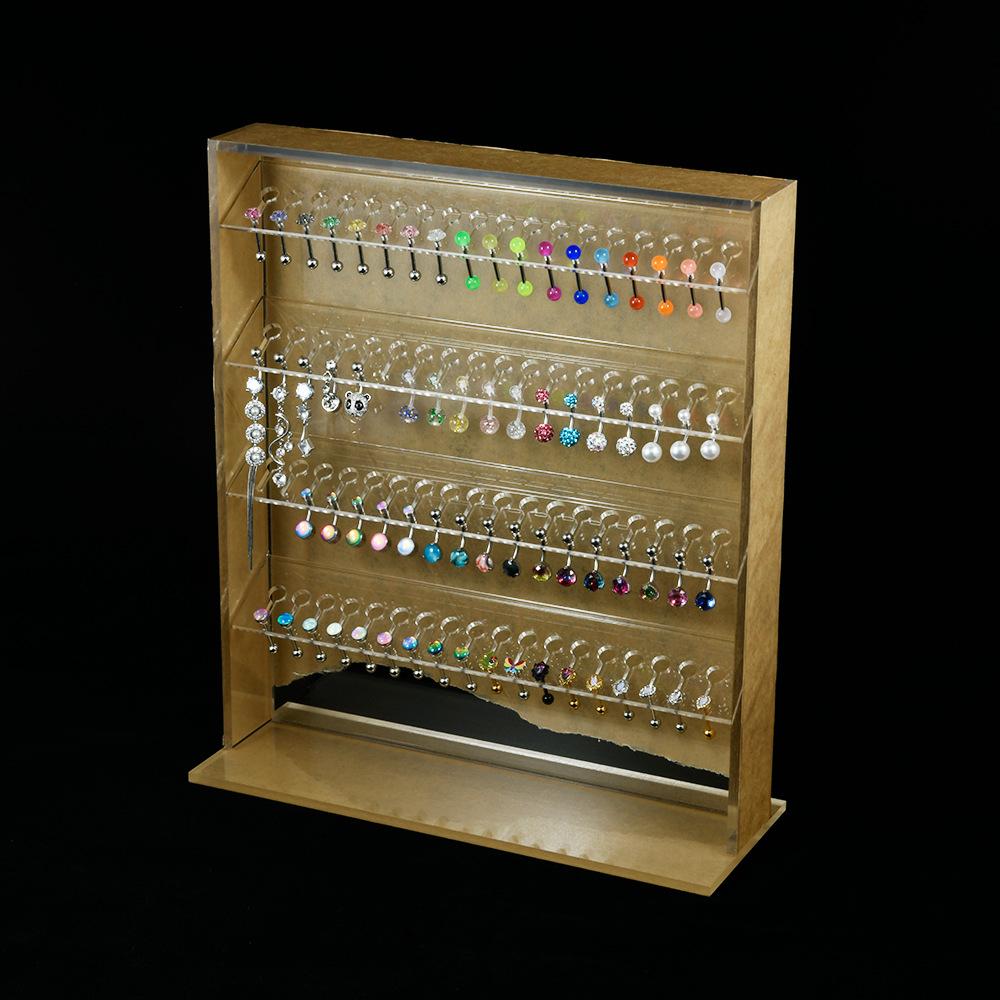 1Pcs Clear Acrylic 72Holes 4Layers Strong Display Stand Earring Belly Button Ring Lip Tongue Body Piercing Jewelry Solid Stand