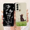 For Samsung Galaxy S22 Plus 5G Case Cute Cartoon Cat Flower Soft Back Cover For Samsung S22 Plus S22+ 5G SM-S906B Phone Cases
