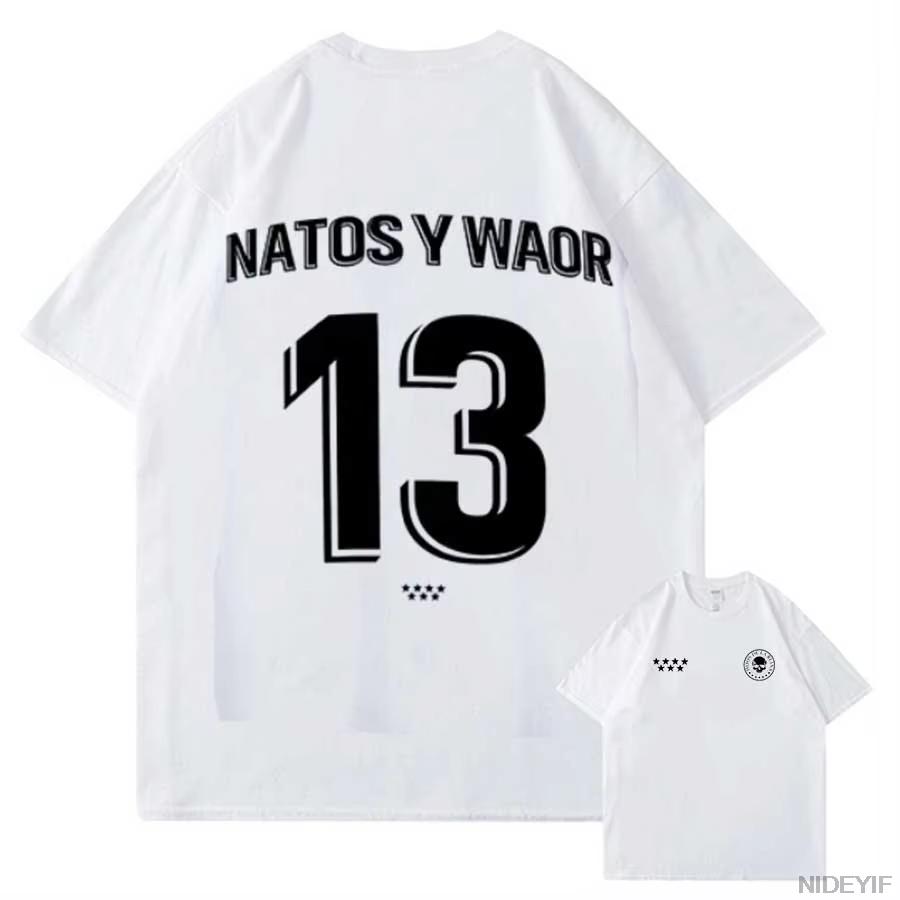 NATOS WAOR Merch Koszulka na Tournee 2026 dla Mężczyzn Kobiet Hiphop Streetwear Luźne Góry Bawełniana Koszulka NW5