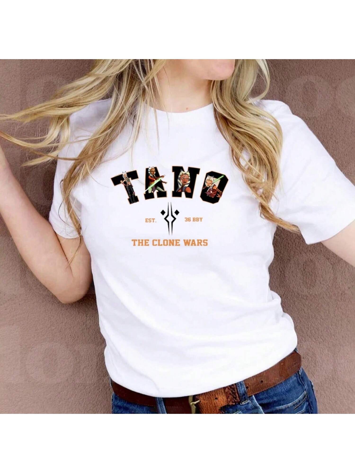 Tano Harajuku Pattern Shirt Jedi T-Shirt STAR Resistance War Shirt Ahsoka Tano Shirt Wars Characters Shirts Mandalorian Shirt S разноцветный