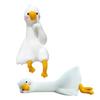 Mini Resin Goose Figurine Funny Resin Small Goose Computer Decor Collectible Cute 3D Craft Sculpture for Office Desk Car Dashboard Home Decor