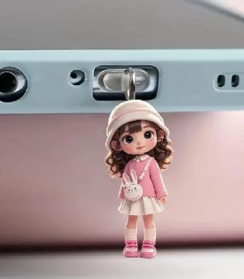 

2D Dream Little Girl Acrylic Flat Phone Plug One Size