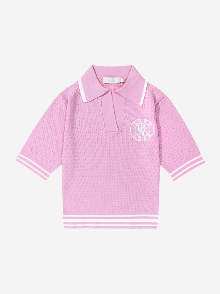 LORDLOAR Signature Cable Collar Knit Pink