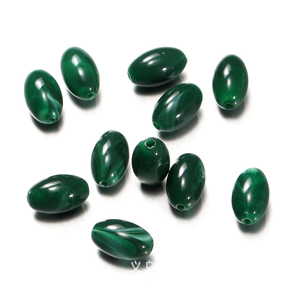 

Разноцветные акриловые бусины имитации нефрита овальной формы, дизайн в виде крупных рисовых зерен 20 pieces - 8.5*13.5mm